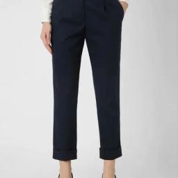 Van Heusen Navy Mid Rise Formal Trousers-image-98