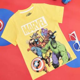 Pantaloons Junior Yellow Cotton Printed T-Shirt-image-70