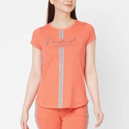 Sweet Dreams Orange Printed Top With Shorts-image-64