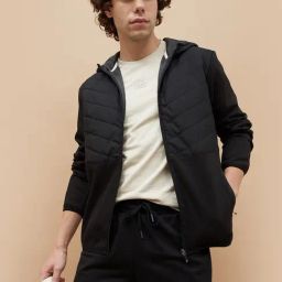 Kappa Black Regular Fit Quilted Sports Hoodie-picture-30
