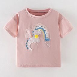 LULU & SKY Girls Printed Applique T-shirt-image-63