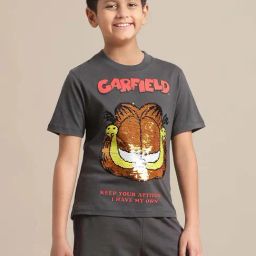 Kidsville Grey Cotton Printed T-Shirt-picture-2