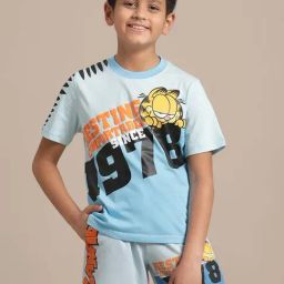 Kidsville Blue Cotton Printed T-Shirt-image-42