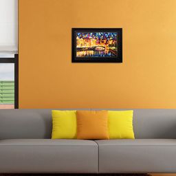 eCraftIndia Multicoloured Beautiful Bridge UV Framed Wall Art-image-92