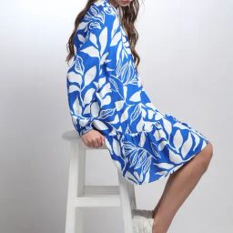 Vero Moda Blue & White Printed Shirt Dress-image-26