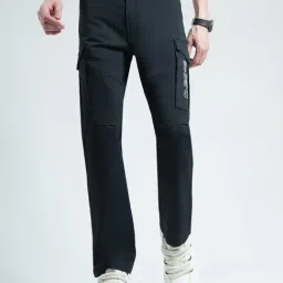 Monte Carlo Navy Blue Slim Fit Cargos-image-86
