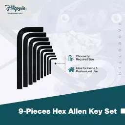Hillgrove 9 Pcs Full Hex Allen Key Set with 5-in-1 Screwdriver & Wire Cutter, HGCM328M1 image 2