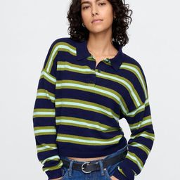GAP Striped Relaxed-Fit Polo Neck Pullover Sweate-image-32