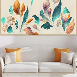 DEKORSTATION Green & Beige Floral And Botanical Canvas Wall Art-image-46