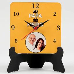 FNP Multicolor MDF Personalised Mere Papa Hero Table Clock image 2