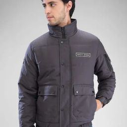 Spykar Grey Regular Fit Quilted Jacket-21
