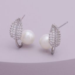 Kushal's Fashion Jewellery Rhodium Plated Zircon Studded Classic Studs Earrings-image-40