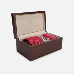 Van Heusen Red Embroidered Tie with Pocket Square & Cufflinks-picture-36