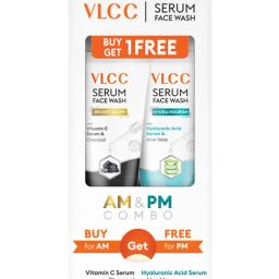 VLCC Bright Glow Charcoal for AM & Hydra Nourish Aloe Vera for PM Face Wash Combo-0