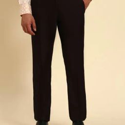 Cantabil Wine Regular Fit Self Design Formal Trousers-image-97