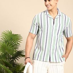 Mast & Harbour Striped Knitted Casual Shirt-image-72