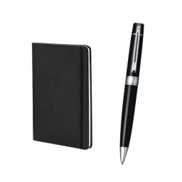 Sheaffer Lacquered Black Chrome Trim Ball Pen with A5 Notebook Set, WP19414-picture-34