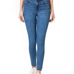 Kraus Jeans Women Skinny Fit High-Rise Light Fade Jeans-picture-1
