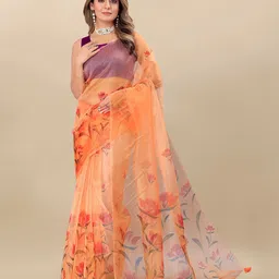 Anouk Floral Organza Saree-image-15