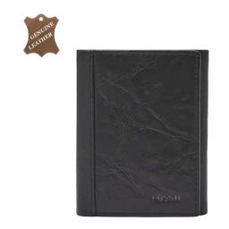 Fossil Neel Black Leather Casual Tri-Fold Wallet for Men-image-35