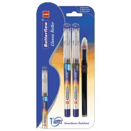 Cello Butterflow Roller Pen Cap Closure Type Blue & Black Ink, 8907234015461 (Each 1 Kit)-17