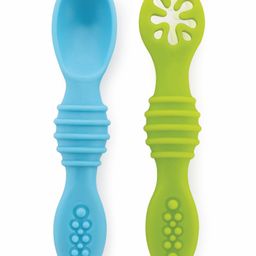 BeeBaby Sumshy First Stage Silicone Spoon for Feeding Baby, Dip Spoon for Baby Led Weaning Pack of 2 - Blue & Green-23