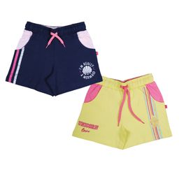 3PIN Pack Of 2 Unicorn Text Printed Shorts - Navy Blue & Yellow-image-87