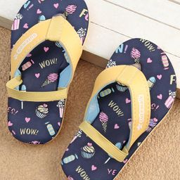 Cute Walk by Babyhug  Flip Flops with Back Strap Heart Print - Blue-image-13