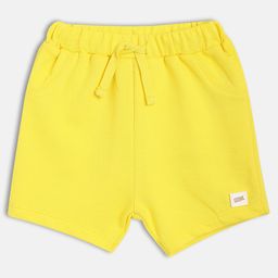 MINI KLUB Cotton Knit Solid Shorts - Yellow-image-1