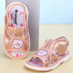 Cute Walk by Babyhug Velcro Closure Sandal With Mesh - Orange-picture-21