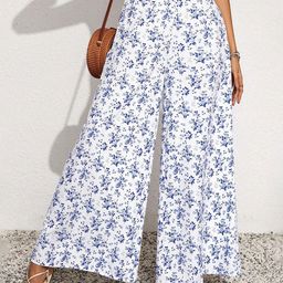LULU & SKY Women Floral Printed Flared Palazzos-image-39