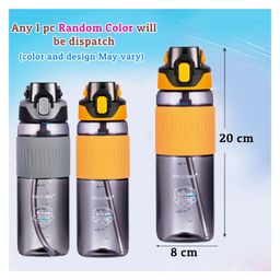 FunBlast Tritan Water Bottle with Straw and Sipper  1100 ML Random Color image 3