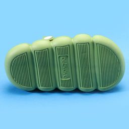 Babyoye Clogs with Back Strap Closure & Dino Applique - Green image 5