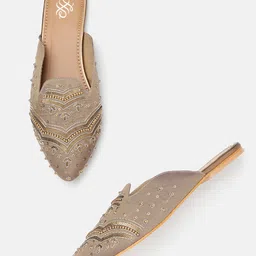 House of Pataudi Embellished With Ethnic Motif Mules-image-19