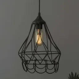 Homesake Black Diamond Shape Pendant Light - Set of 1 (Bulb not included)-36