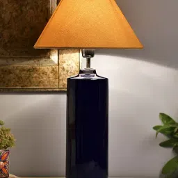 Homesake Blue Ceramic Table Lamp with Cone Shade (Bulb Included) - Set of 1-47