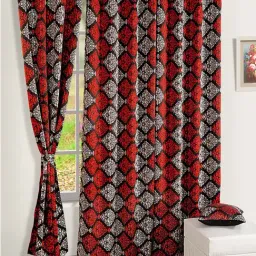 Swayam Multicolor Lounge Eyelet Door Curtain - Single Piece (7 Ft)-11