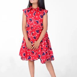 Zip Zap Zoop Girls Red Regular Fit Printed Dress-image-90
