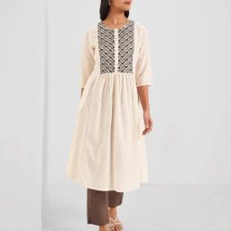 Rangmanch By Pantaloons White Cotton Regular Fit Kurta-45