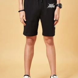 SF Jeans by Pantaloons Jet Black Cotton Regular Fit Printed Shorts-picture-45