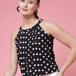 BEING NAUGHTY Women Polka Dots Printed Round Neck Top-image-96