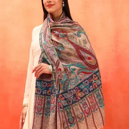 Pashmoda Ethnic Motifs Embroidered Shawl-picture-16