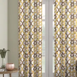 Romee Beige & Brown Velvet 7 ft Door Curtain - Single Piece-27