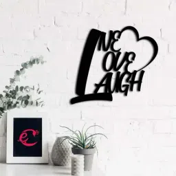Live Love Laugh With Heart' Black Engineered Wood Wall Art Cutout-16