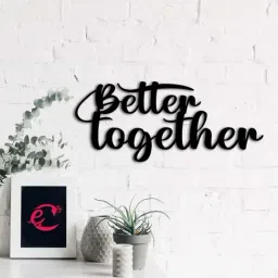eCraftIndia 'Better Together' Black Engineered Wood Wall Art Cutout, Ready to Hang Home Decor-17