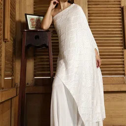 QISSA One Shoulder Asymmetrical-Pleated Neck Top With Trousers Co-Ords-picture-1