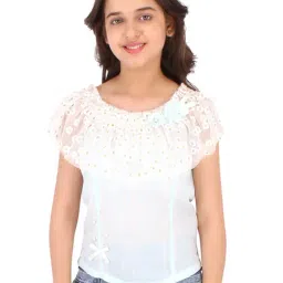Cutecumber Kids Aqua Green Applique Top-image-27