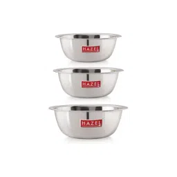 HAZEL Silver Stainless Steel Mixing Bowl - Set of 3 (2.1L)-28
