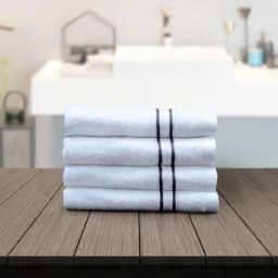 Petal Home White & Black Cotton Face Towels -  Set of 4-image-5