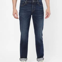 Passion Blue Comfort Fit Lightly Washed Jeans-image-100
